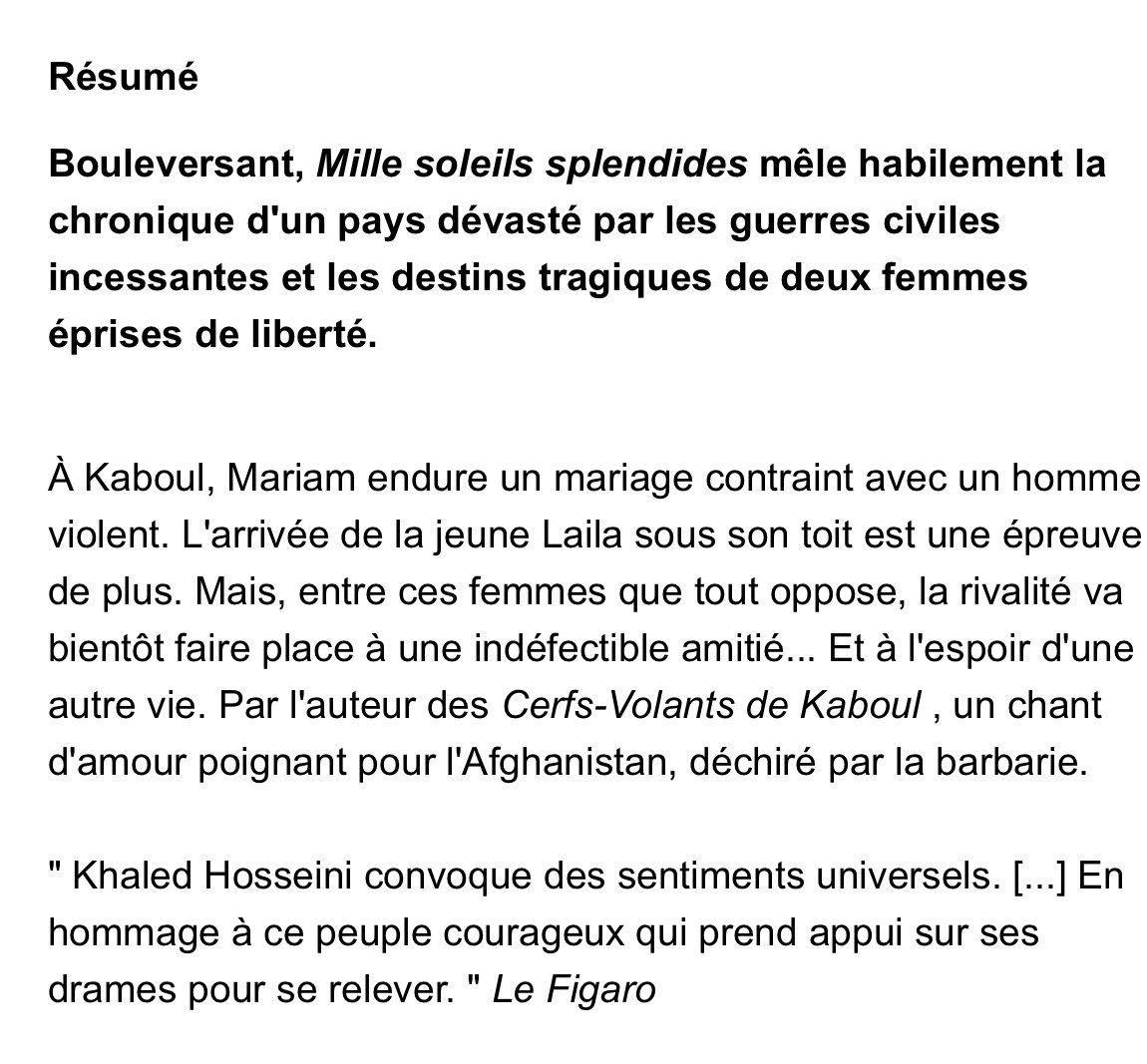 flwieber_'s tweet photo. Milles soleils splendides - Khaled Hosseini. 

⭐️⭐️⭐️/5. https://t.co/zqviYEokM5
