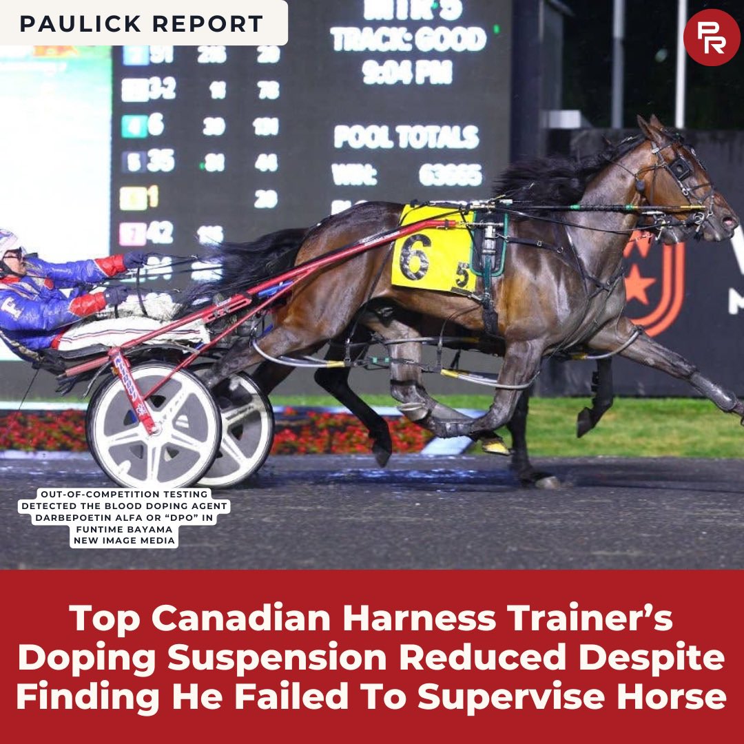 paulickreport's tweet photo. An Ontario appeals panel upheld Richard Moreau’s responsibility for a horse’s DPO positive but found that his punishment need not be the same as that of someone who administered the drug.

More ⬇️⬇️

https://t.co/IX3eNhr6y2 https://t.co/7Y4QFet8yr