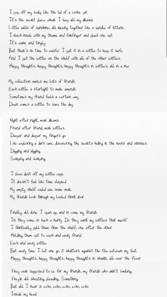 signedcinna's tweet photo. Cinna's top 4 DDLC poems ! The poems are:

1. Bottles - Sayori
2. Become the flower - Sayori
3. The best place in the world - Natsuki
4. Amy likes spiders - Natsuki https://t.co/d2mAxJwKhb