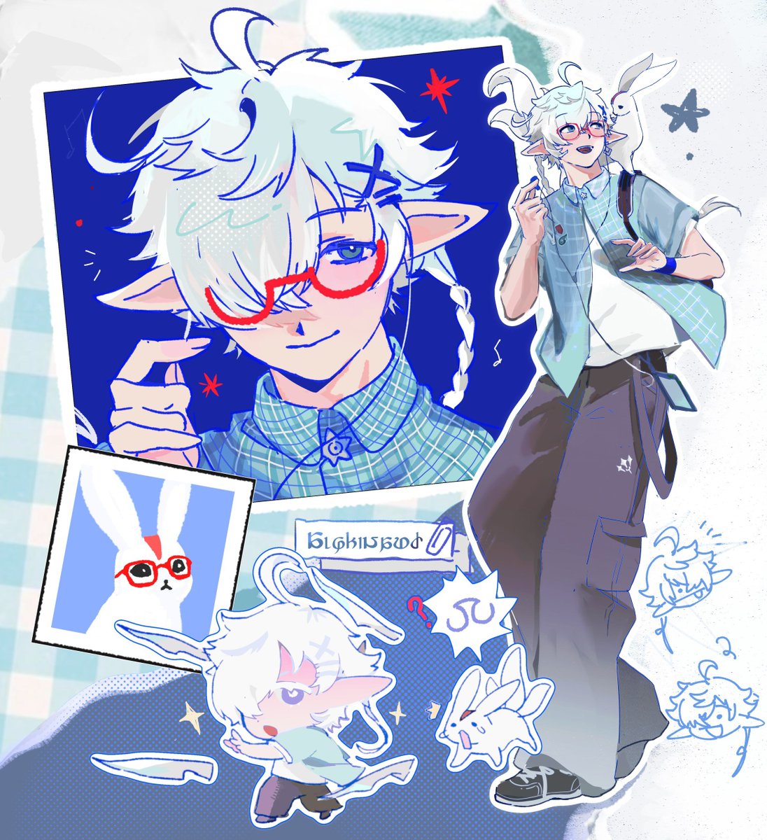 Gabbalabala's tweet photo. started this alphi sketch page on a whim and ended with an art block 😔 still got alisaie to push through,,,

#ff14 https://t.co/ks6Z6U43iz