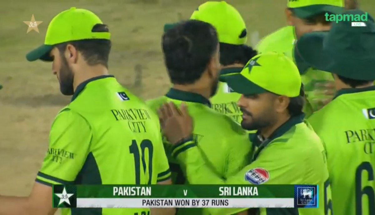 CallMeDigital1_'s tweet photo. 🇵🇰 PAKISTAN SEAL A HARD FOUGHT 37-RUN WIN IN PINDI! 🔥

- Sri Lanka made them work for it, but Pakistan held their nerve to secure a crucial victory. 

- A disappointing result for Sri Lanka, especially considering the position they were in. https://t.co/PQeXxyMqlV