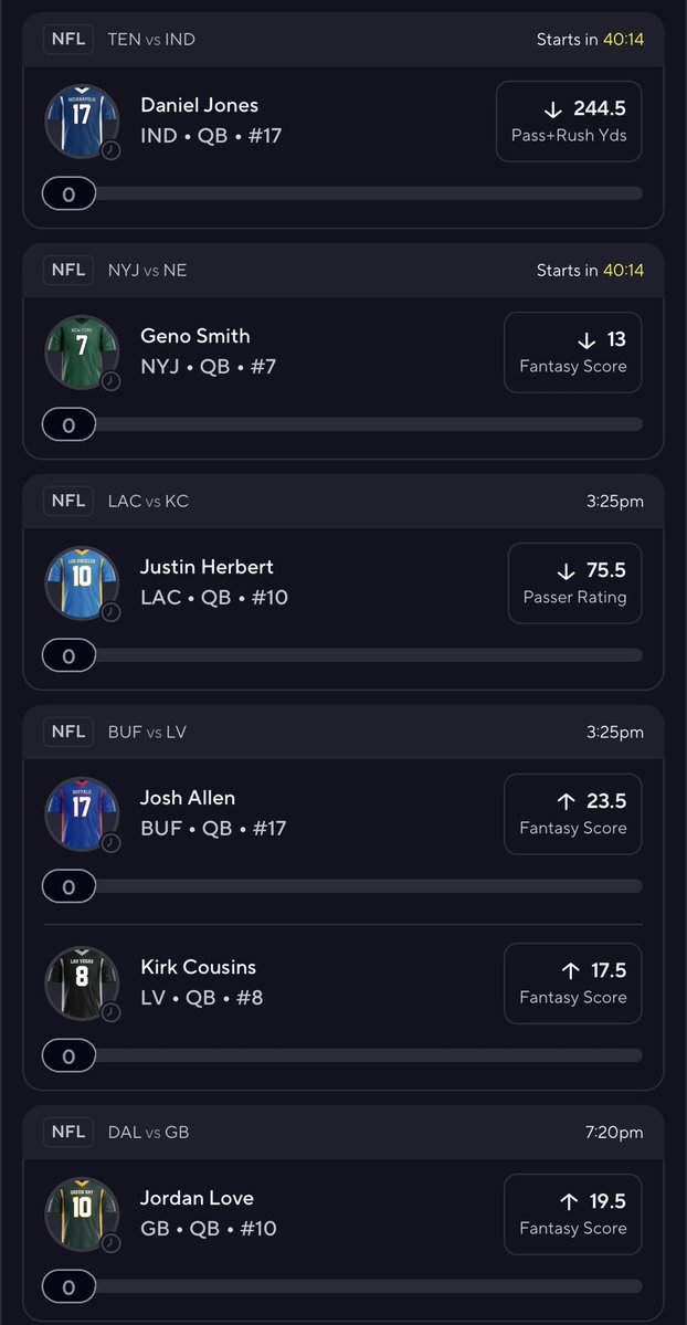CushPlayerProps's tweet photo. NFL QBs 25X🏈

Who’s riding??🤑⬇️ https://t.co/c1mrMGoyPJ