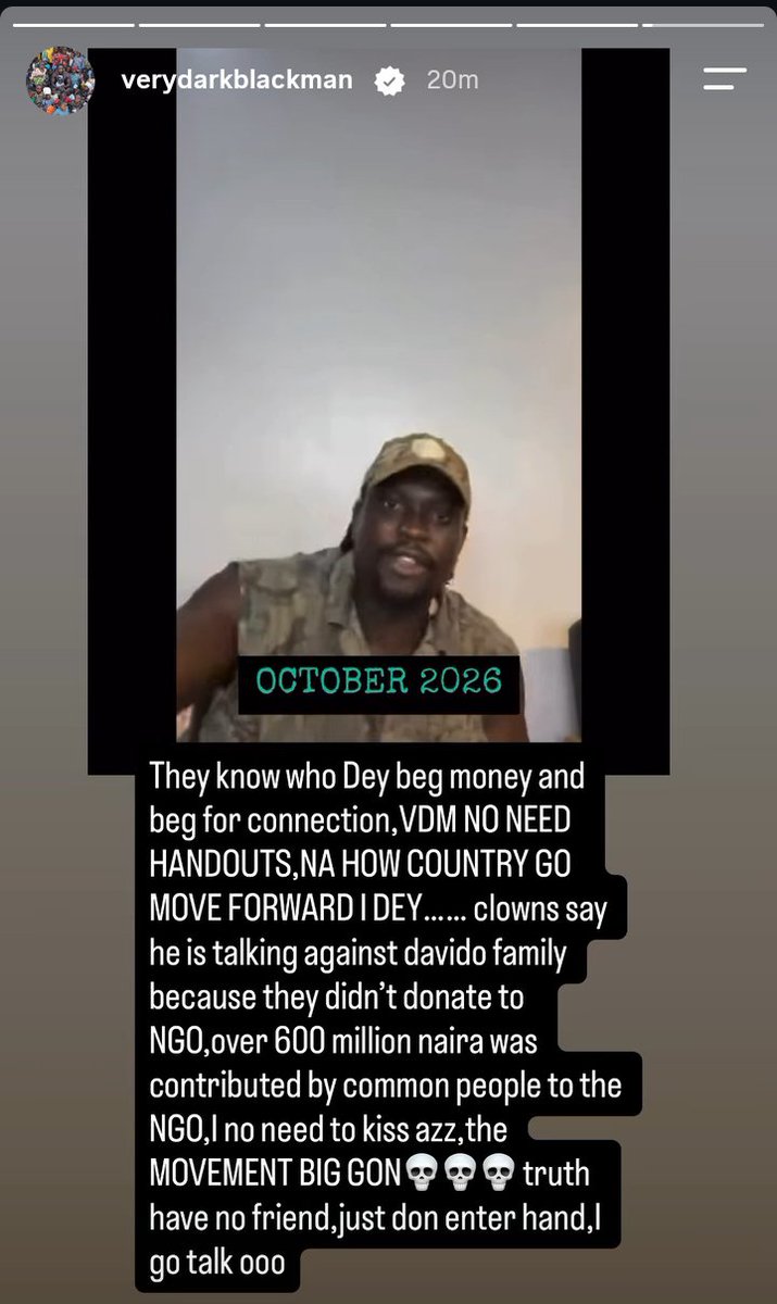 Blogger685's tweet photo. Davido IG story Vs VDM Story 
Different people different wahala lol... Man don't really give a fuuuk.. I just dey enjoy this new Davido era 😂😂 Una go cry tire no response from 001.. https://t.co/22GJmzyFVK