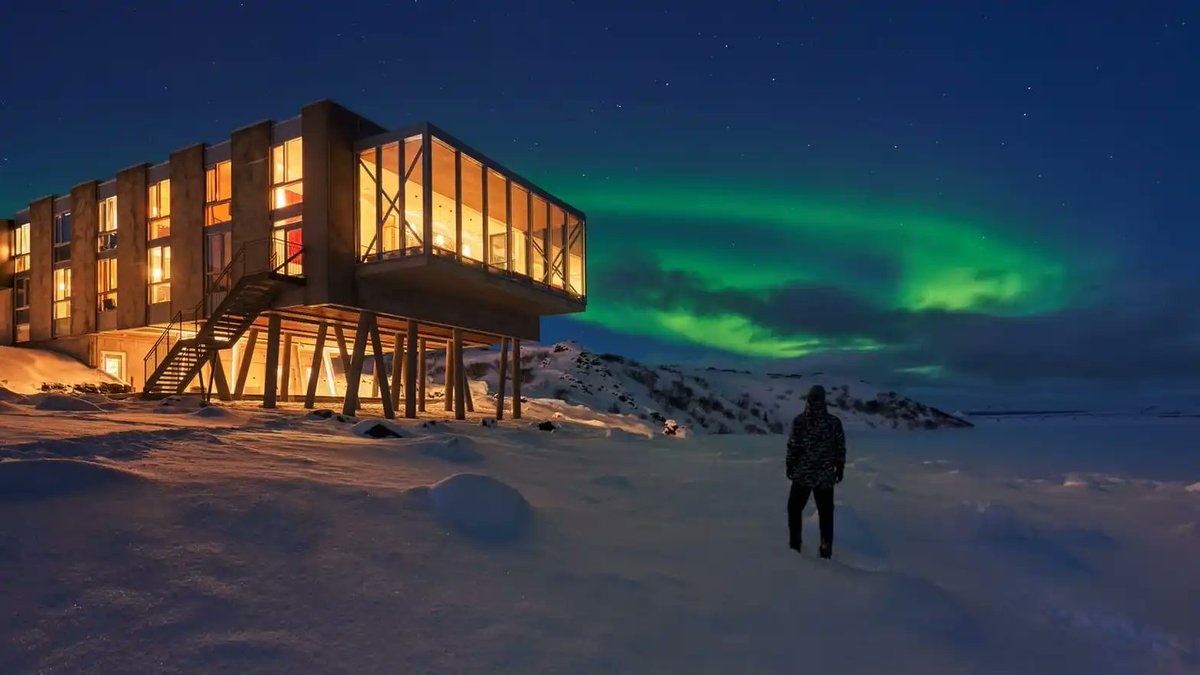 qharbert's tweet photo. ION Adventure Hotel, Nesjavellir, Iceland. Under the aurora, the building becomes a dark line against a moving sky.

https://t.co/oFRH0EPsjz #hospitalitydesign #architecturalphotography https://t.co/06Blgit1Bz