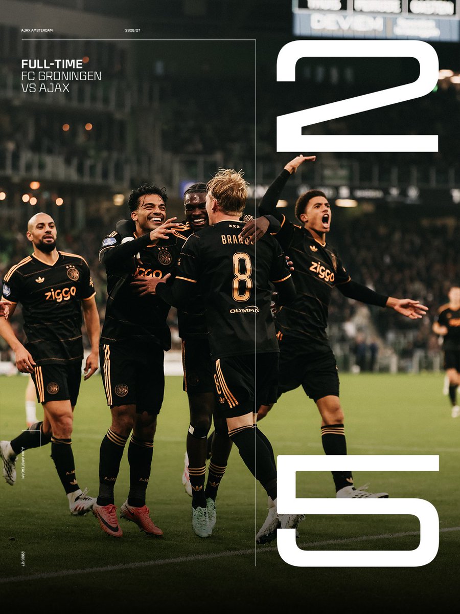 AFCAjax's tweet photo. Important away win in Groningen! ❌❌❌ https://t.co/y7iEw4A05G