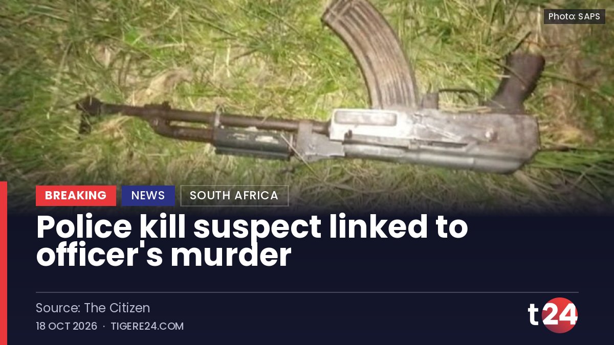 T24_Network's tweet photo. BREAKING: Police shot and killed a suspect connected to multiple high-profile cases, including an officer's death at a tavern. #SouthAfrica https://t.co/juSeJ2RIL1