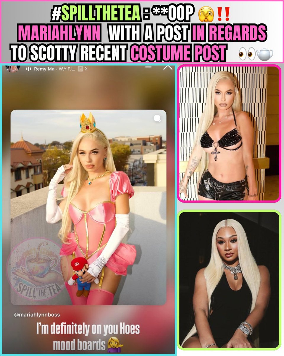 THETEAPLUGG's tweet photo. Looks like #Mariahlynn isn’t too happy about apparently being on #Scotty “mood board” 😬🫣👀⏱️🫖‼️

Both costumes from FashionNova btw😌 https://t.co/hSAeDkvlkW