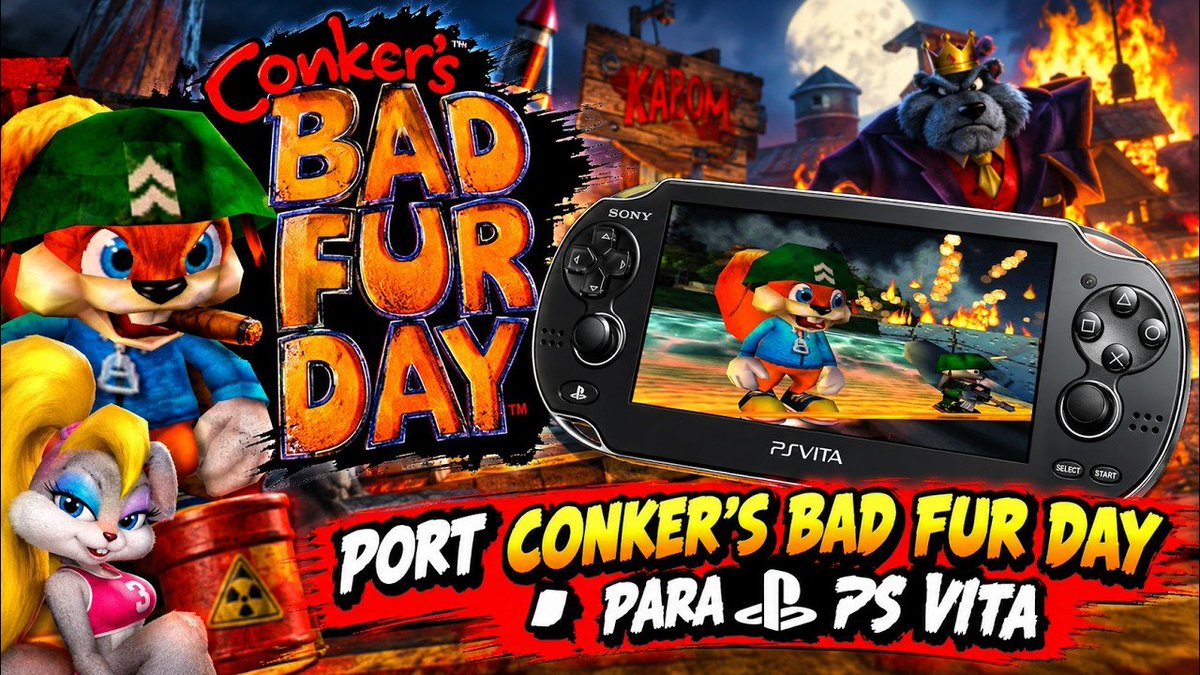 LopezTutoriales's tweet photo. ¡Nuevo port de CONKER'S BAD FUR DAY para PS Vita! ¡Incluye el idioma ESPAÑOL!
¿Lo quieres?
Te dejo el vídeo aquí 👇🏻
https://t.co/KfoVRVJKos
¡Saludos cracks! ✌🏻😁👍🏻
#LopezTutoriales #ConkersBadFurDay #PSVita #Port https://t.co/Yyj8Sf8pbC