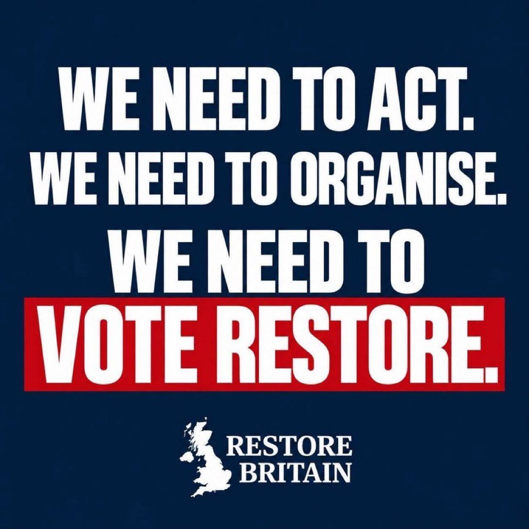 AileenBart60380's tweet photo. JOIN RESTORE BRITAIN TODAY 🇬🇧🏴󠁧󠁢󠁥󠁮󠁧󠁿🇬🇧🏴󠁧󠁢󠁥󠁮󠁧󠁿 https://t.co/WAw60x7nQg