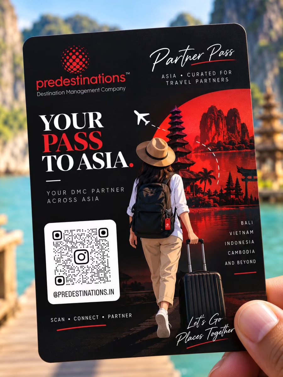 chanitosaym's tweet photo. Not every card pays bills. Some unlock destinations. Predestinations Partner Pass
Your pass to Asia, built for travel partners. Bali, Vietnam, Cambodia, Indonesia, and beyond. https://t.co/70YTxzAsRh