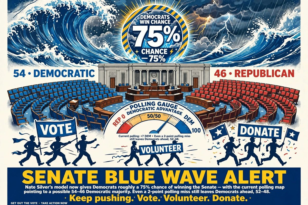 RobertCFried's tweet photo. #BlueWave #VoteBlue #Midterms2026 #GOTV #Vote #FlipTheSenate #54to46 #Senate2026 #VoteThemOut #Democrats #ElectionDay #November3 #SenateBlueWave #DemocraticMajority #EveryVoteCounts #GetOutTheVote #Volunteer #Donate https://t.co/szVP2KU9cx