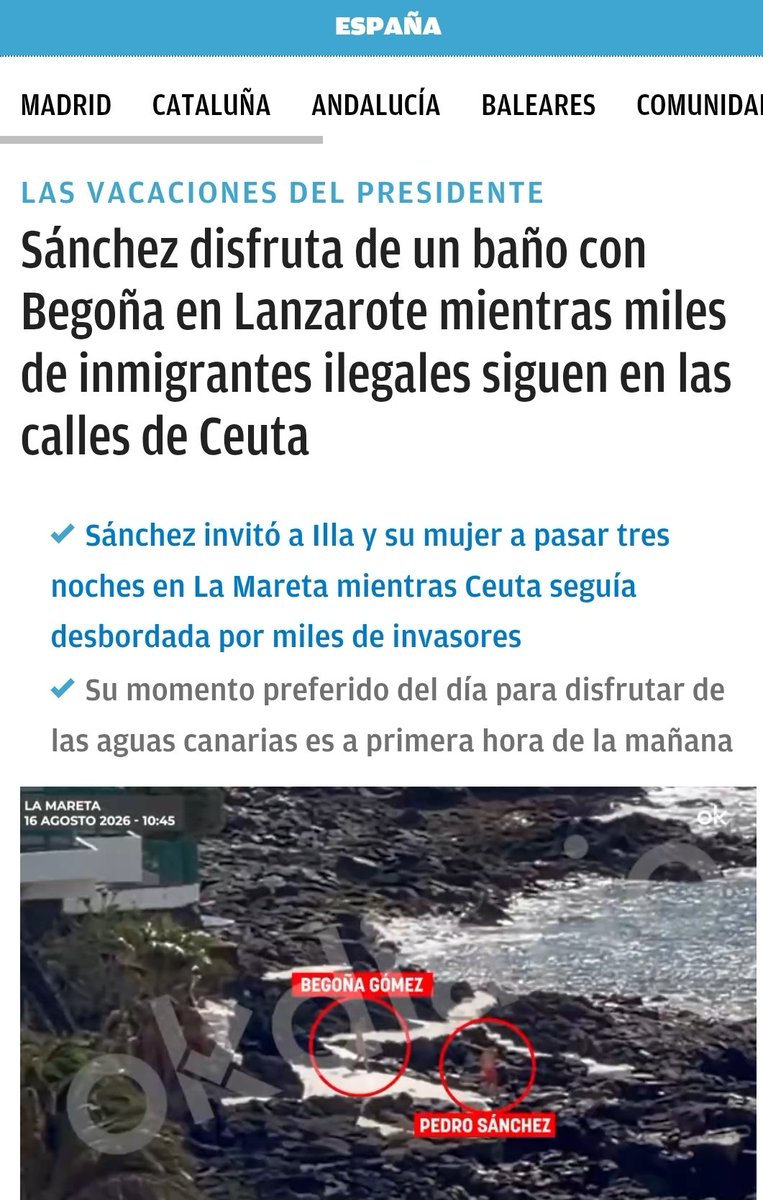 Tabarnia_BCN's tweet photo. -Macron se fue al concierto de Celine Dion mientras hordas de africanos quemaban Francia. 
-Pedro Sánchez se fue un mes de vacaciones a Lanzarote mientras hordas africanas invadían Ceuta. 
SON LA MISMA MIERDA GLOBALISTA Y HAY QUE ECHARLOS URGENTEMENTE. 
#EleccionesGenerales29N https://t.co/2B2Q1b2P9V