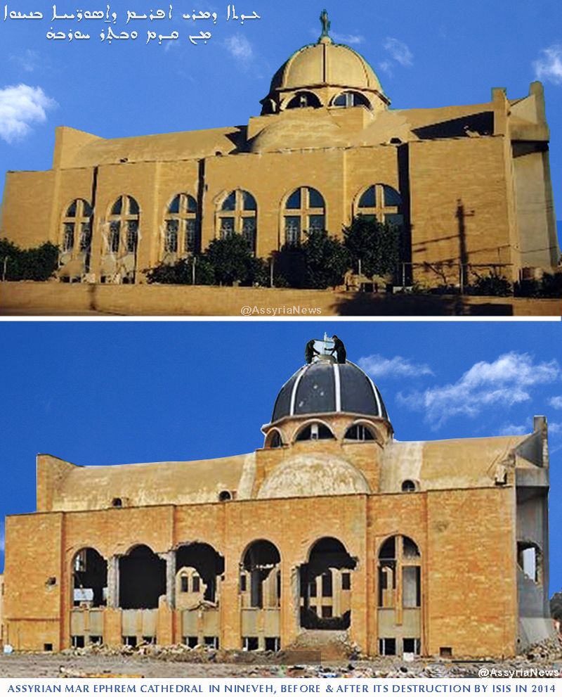 TodayAssyria's tweet photo. ✝️ THE DESTRUCTION OF ASSYRIAN CHRISTIAN CHURCHES — FROM MESOPOTAMIA TO EUROPE: THE WEST MUST LEARN FROM HISTORY!

⛪ Assyrian Christian Heritage Under Attack Since 2003

Assyrian Christians are among the world's oldest Christian communities, with roots in Mesopotamia dating to the earliest centuries of Christianity. Their churches, monasteries, and Syriac-Aramaic traditions form an important part of the religious and cultural heritage of Iraq and Syria.

Since the US-led invasion of Iraq in 2003, Assyrian Christian communities have faced increasing violence, persecution, forced displacement, and the destruction of churches and religious heritage, particularly at the hands of Islamist extremist groups.

Between 2003 and 2017, more than 140 Assyrian Christian churches were reportedly damaged or destroyed across Iraq and Syria by ISIS and other Islamist extremist groups. This figure remains an estimate rather than an independently verified total.

📸 The four photographs illustrate only a small fraction of the destruction of Assyrian Christian churches.

🔥 Documented Attacks in Iraq and Syria

🇮🇶 Iraq, 2003–2017: Following the US-led invasion, Christian communities experienced church bombings, kidnappings, killings, threats, and mass displacement.

In 2014, ISIS occupied Mosul and large parts of the Nineveh Plains, including historically Christian towns such as Qaraqosh (Baghdeda), Bartella, and Karamlesh. More than 100,000 Christians fled their homes.

🇸🇾 Syria, 2015: ISIS attacked Assyrian villages along the Khabur River, abducted more than 200 Christians, and destroyed or damaged churches and homes.

⛪ Religious heritage: Among the affected sites were historic churches and monasteries, including Mar Behnam Monastery and St. Elijah's Monastery in Iraq.

These attacks contributed to the substantial decline of Christian communities in parts of Mesopotamia.

⚠️ Islamist Extremism and Attacks in Europe

Violent Islamist extremism has also been responsible for attacks against Christian worshippers and religious sites in Europe.

🇫🇷 France, 2016: ISIS-inspired attackers murdered Father Jacques Hamel inside a church in Saint-Étienne-du-Rouvray.

🇫🇷 France, 2020: Three people were killed in an Islamist terrorist attack at the Basilica of Notre-Dame in Nice.

🇫🇷 Lyon, September 2025: Ashur Sarnaya, a 45-year-old Assyrian Christian refugee who fled Iraq during the rise of ISIS, was murdered in Lyon, France, while broadcasting Christian content on TikTok. Ashur, who used a wheelchair, had sought safety and religious freedom in Europe. French anti-terrorism authorities investigated the killing, and a suspect was charged in connection with a terrorist enterprise. The case has been investigated as a suspected Islamist terrorist attack, although the motive has not been established by a final court judgment.

Churches in Europe have also experienced arson, vandalism, and desecration. However, these incidents have different causes, and they cannot all be attributed to Islamist extremists.

🕊️ Protection of Assyrian Christian Heritage

The destruction of churches in Iraq and Syria has affected not only religious buildings but also the communities, manuscripts, traditions, and cultural heritage associated with them.

Despite reconstruction efforts, displacement, insecurity, and emigration continue to affect the future of Assyrian Christian communities.

The experience of Assyrian Christians in Iraq and Syria provides an important lesson for Europe and the wider Western world: religious extremism must be confronted, freedom of worship protected, and historic religious monuments preserved.

Protecting Assyrian Christian heritage requires the preservation of historic churches and monuments, security for remaining communities, religious freedom, and support for displaced families wishing to return.

⛪ PROTECT ASSYRIAN CHRISTIAN CHURCHES, SACRED MONUMENTS, AND THEIR ANCIENT RELIGIOUS AND CULTURAL HERITAGE!

#AssyrianChristians #AssyrianHeritage #ChristianHeritage #Assyrian #Assyrians #Assyria #Mesopotamia #Nineveh #Khabur #Iraq #Syria #ReligiousFreedom #CulturalHeritage #JusticeForAshurSarnaya #ProtectHistoricChurches #StopReligiousExtremism