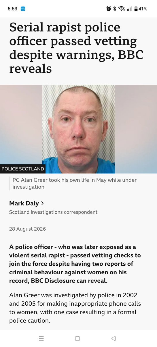 flaminhaystacks's tweet photo. They already knew about him in 2002 and STILL recruited him

He violently assaulted and raped many women

He took inappropriate photos of female colleagues whilst in police officer safety training

How many women reported him?
How many women ignored?
How many victims harmed? https://t.co/WeKSjSIPB1
