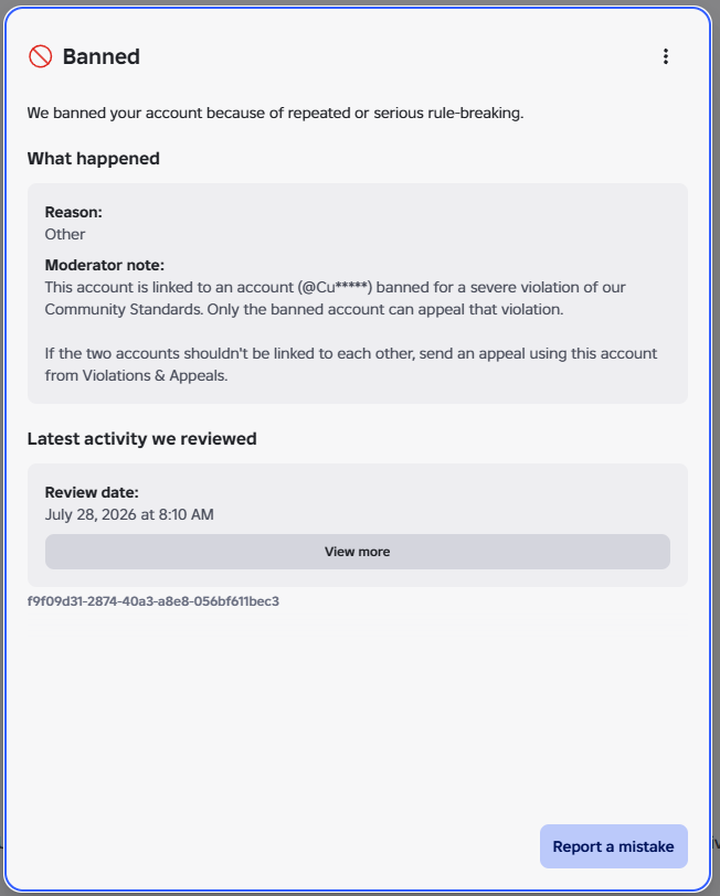 alpine_solar's tweet photo. Day 83 of the false Roblox Enforcement Ban (alpinesolar_X3)
Roblox still has not lifted my false ban for being linked to an unknown account.
Repeated attempts with support led nowhere, with constant deflections and preset, meaningless messages.
#roblox #robloxban #enforcementban https://t.co/sarXRagydx