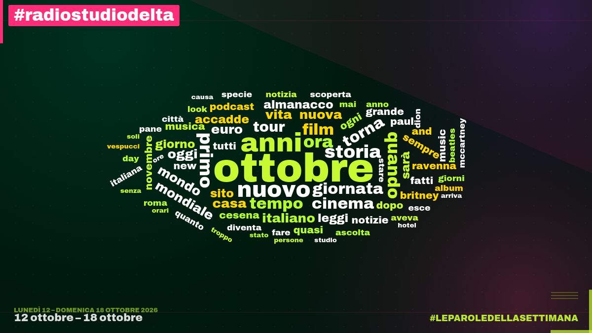 RSD_studiodelta's tweet photo. Ecco le parole più utilizzate nella settimana 12 ottobre – 18 ottobre

#radio #anni #nuovo 
#radiostudiodelta #LEPAROLEDELLASETTIMANA https://t.co/FuXYLo9i74