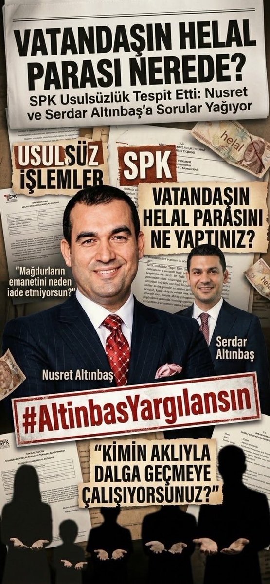 Zabity8j0's tweet photo. Paramızı geri almak için hakkımızı arayacağız! Nusret Altınbaş’ın süreçteki rolü bağımsız biçimde incelensin; dava gerektiren deliller varsa dava açılsın!
#AltinbasYargilansin https://t.co/dm06nBpxWi