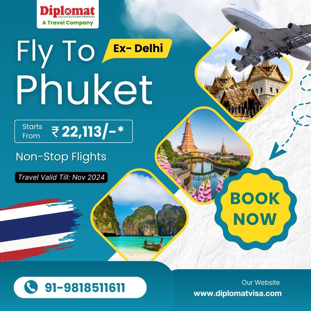 0858166's tweet photo. Fly non-stop from Delhi to Phuket from just ₹22, 113. Travel valid till Nov 2024. Visa assistance, air tickets, hotel bookings, travel insurance and tour packages available. Call +91-9818511611 for bookings. https://t.co/8i1AmOfXO3