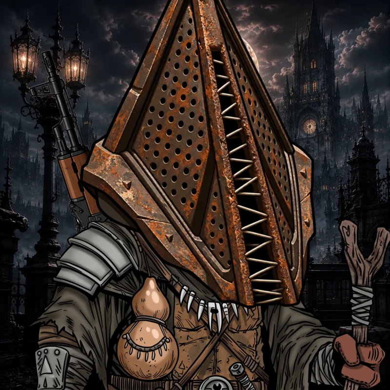 live4fun67's tweet photo. Happy Sunday! Im not playing MetaMate heist often enough.. I got this awesome Pyramidhead Mask. 
But lol, should've kept it in my wallet to play TerrorLand 😂 Anyway, got another amazing and unique  @DMSTsol in my collection 🧐 https://t.co/WiO9nLsmGq