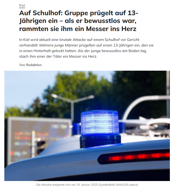 German_Ratgeber's tweet photo. Was für Menschen sind das? Wie verkommen muss man sein, einen 13-Jährigen mit 7 Männern bewusstlos zu schlagen und ihm dann noch ein Messer ins Herz zu rammen. Die Täter sind zwischen 14 und 22 Jahren, fünf seien gegen Auflagen wieder freigekommen. Die beiden Männer, die nun vor Gericht stehen, sitzen seit ihrer Festnahme in Untersuchungshaft.