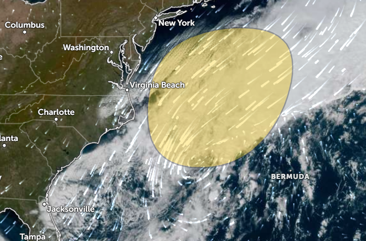 chattlocals's tweet photo. Today is Sunday October 18th 2026!

⚠️Disturbance 1 is currently located near the U.S. East Coast. The system has a 0% chance of developing into a tropical depression or tropical storm in the next 2 days and a 30% chance in the next 7 days #hurricane #cyclone #people #moms #dads https://t.co/myjVNV3RDr