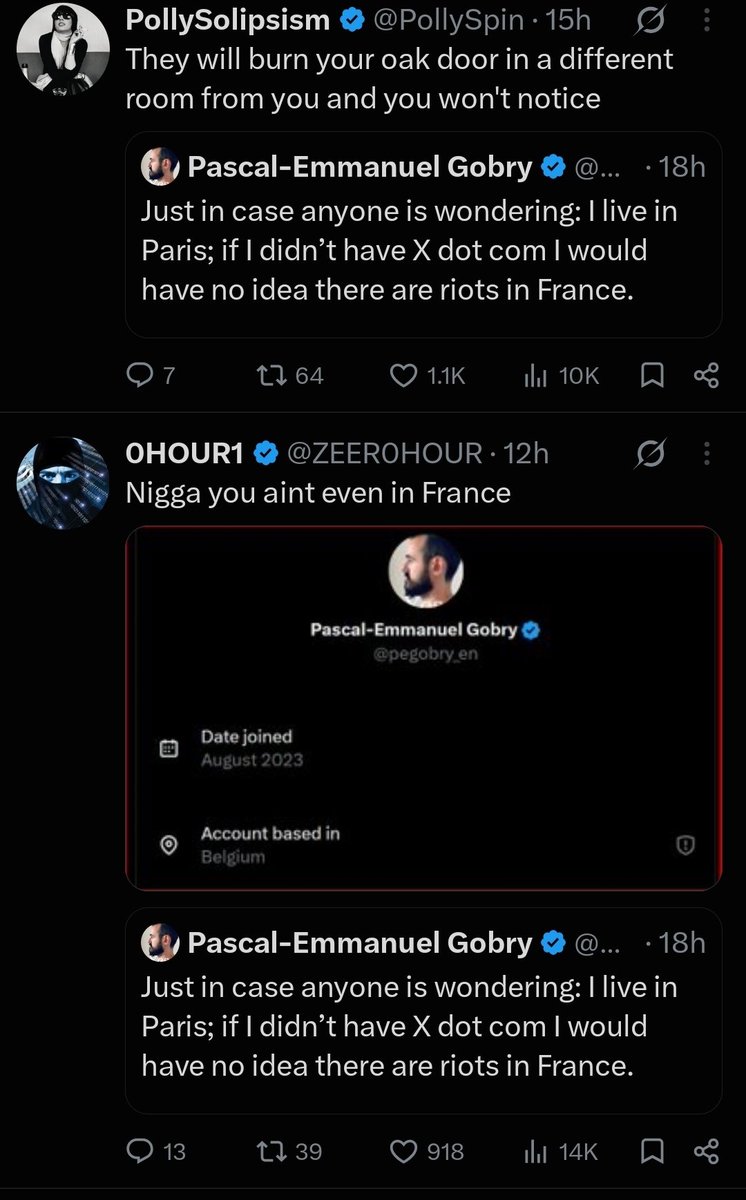 RogueWPA's tweet photo. The QTs illustrate how group think happens. Pascal is extremely right-wing (he worked on the Zemmour campaign and his mother is a RN MP) but when he tries to correct his own side, he gets massively ratio'd on the assumption that only the enemy would challenge the narrative. https://t.co/2PIOIEQl2M