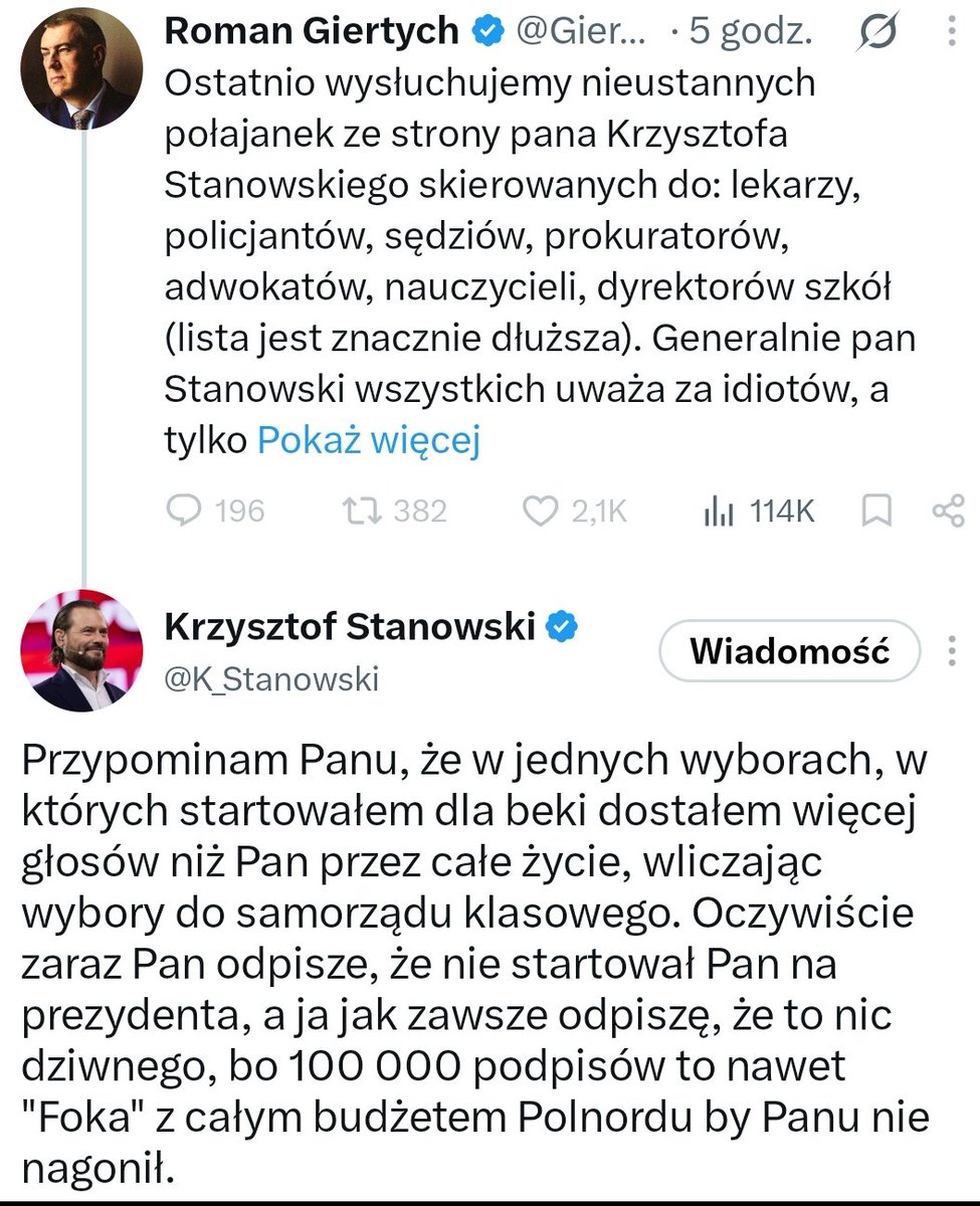 joluus's tweet photo. Roman to jest jednak ciężki przypadek! 
Za każdym razem gdy próbuję atakować @K_Stanowski  czy @NawrockiKn dostaje łomot i nadal próbuje 😂 https://t.co/taRsUyU0yK