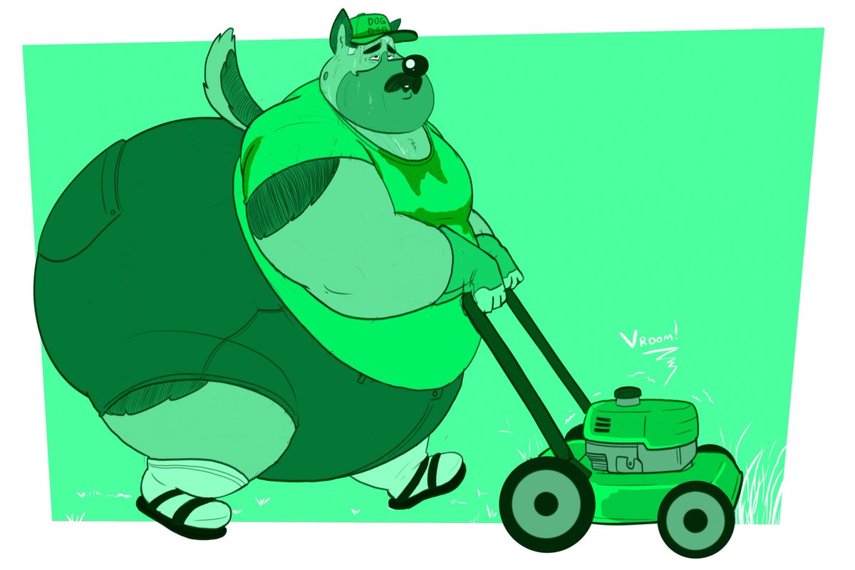Tate_Shaw_R's tweet photo. May Patreon reward for @FatWuff who wanted to see Shep here mowin the lawn like a true dad would. Sock n Sandals and everything.

This is the American Dream fellas 🇺🇸🫡 https://t.co/VioYdfCgGR