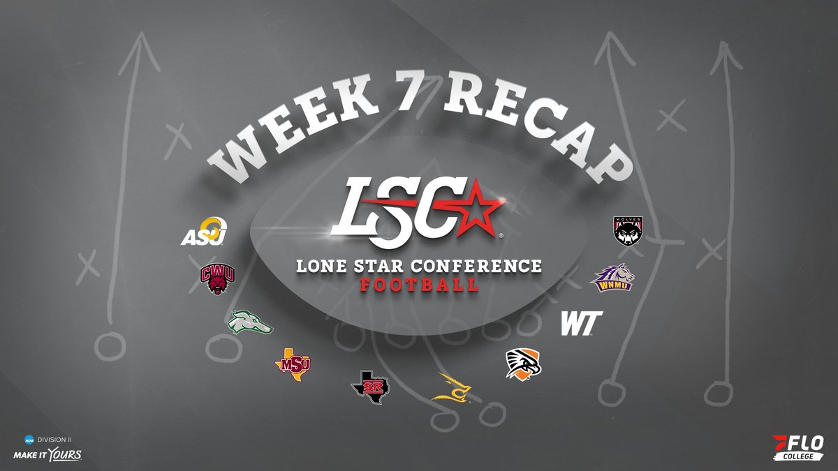 LoneStarConf's tweet photo. Lone Star Conference Football Recap - Week 7. ππ°
π https://t.co/nyMTrvKnk9
#LSCfb #D2fb @FloCollegeFB https://t.co/kdYEc5XeEO