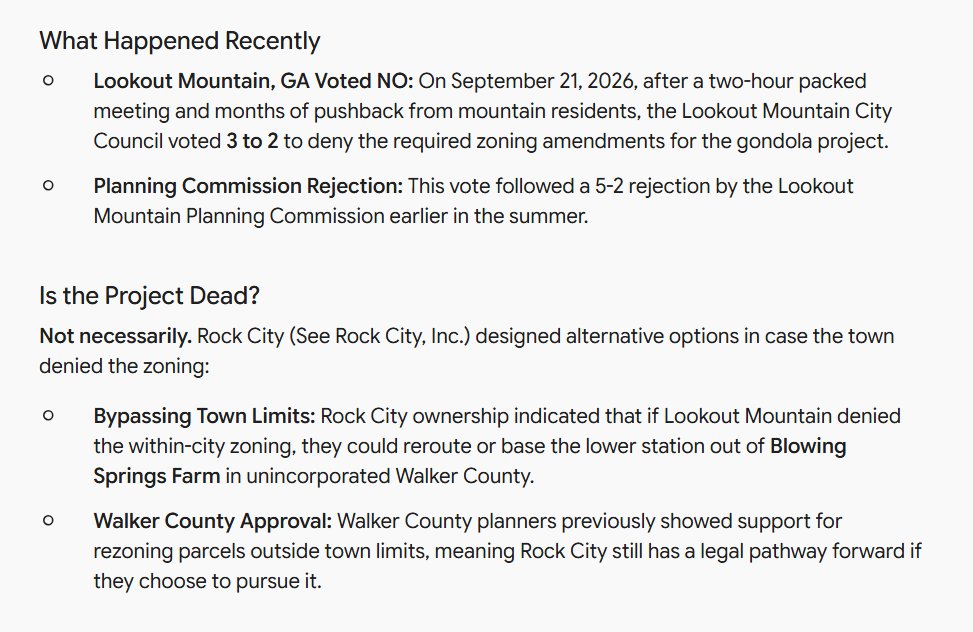 chattlocals's tweet photo. 🔥The $30–$40 million Rock City gondola proposal has not been completely scrapped, but it hit a major roadblock.👇 #chattanooga #rockcity #gondola #tennessee #georgia #walkercounty #moms #dads #people #lookoutmountain #lookout https://t.co/SV1jeeEctb