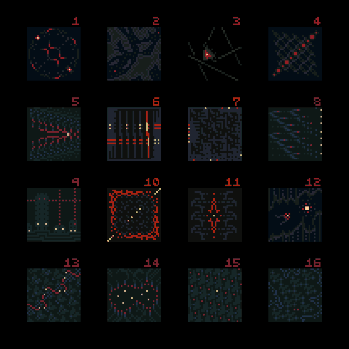 whatdogdev's tweet photo. pixel abstracts to figure out a palette 

#pixelart https://t.co/lv9BRPh6L0