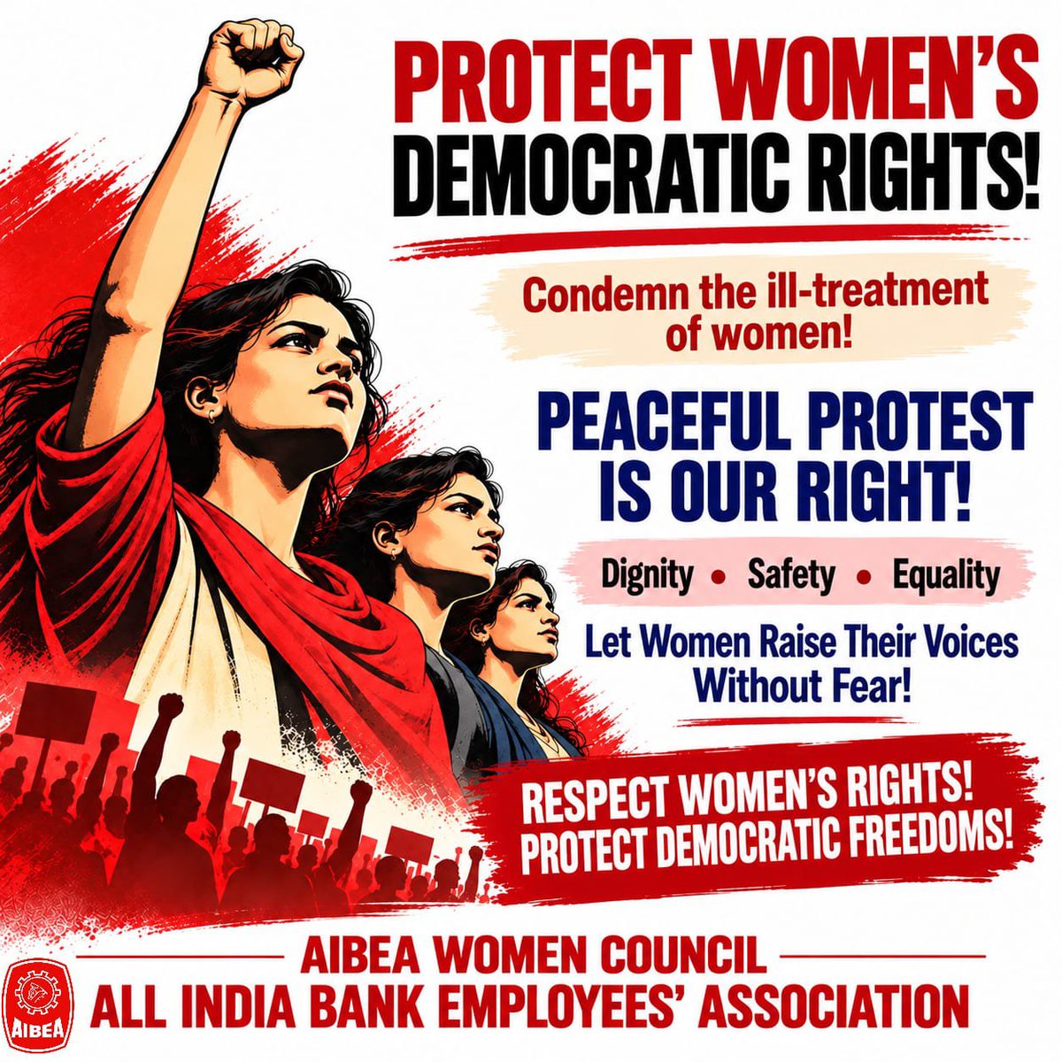 AIBEAofficial's tweet photo. Protect Women's Democratic Right
#AIBEA https://t.co/w2e25Ns0TK