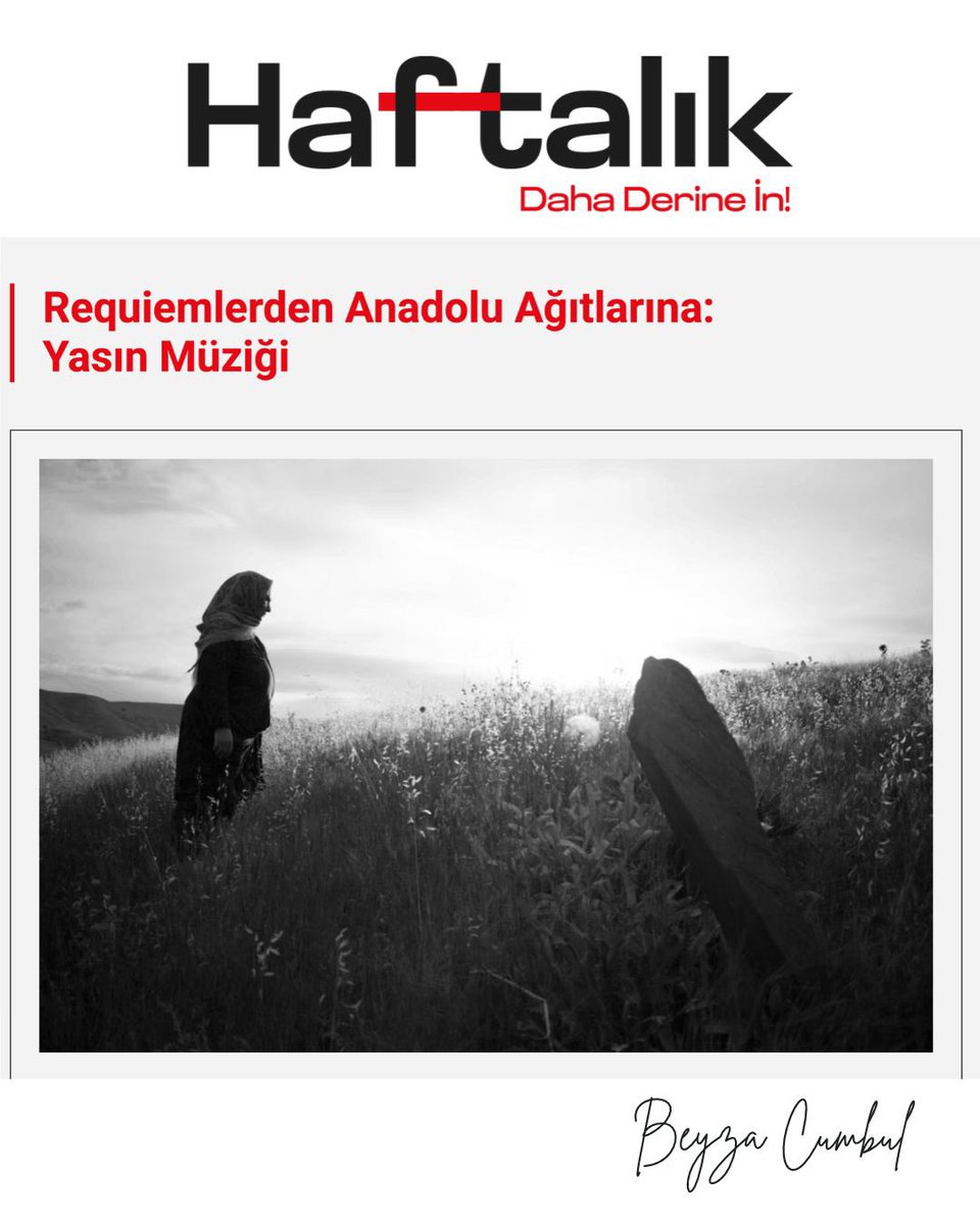 buzzluk's tweet photo. Ölümün ardından söylenen bir ağıt, bir kilisede yükselen koro ya da kaybettiğimiz birinin anısına yazılmış bir şarkı... Farklı coğrafyalarda, farklı dönemlerde ortaya çıksalar da hepsinin ortak bir yanı var: İnsanın kayıpla kurduğu ilişki.

Müzik tarihi boyunca ölüm ve yas, bestecilerin ve müzisyenlerin en çok ele aldığı konular arasında yer aldı. Kimi zaman büyük orkestralarla, kimi zaman tek bir insan sesiyle, kimi zaman da geleneksel bir çalgının ezgileriyle anlatıldı. Üstelik yas müziği her kültürde hüzünlü olmak zorunda da değildi. Bazı toplumlarda kaybedilen kişinin yaşamını kutlamanın da bir yoluydu.

Haftalık Yeni Dosya:
Requiemlerden Anadolu Ağıtlarına: Yasın Müziği

Mozart, Verdi, Brahms ve Britten’ın requiemlerinden Anadolu’nun ağıt geleneğine; Eric Clapton, Johnny Cash, David Bowie ve Nick Cave’in şarkılarından dijital çağın anma kültürüne uzanan bir müzik yolculuğu...

Bu dosyada farklı dönemlerin ve kültürlerin ölümü müzik aracılığıyla nasıl anlamlandırdığına, yasın bireysel bir duygudan toplumsal bir hafızaya nasıl dönüştüğüne bakıyoruz.

Belki de müziğin en eski işlevlerinden biri, kaybettiklerimizin ardından söyleyemediklerimize ses verebilmesidir.

Bu kez biraz “daha derine in”iyoruz.
Dosyanın tamamı için:

https://t.co/rOO4aHlJwF

_________
#Haftalık #BeyzaCumbul #YeniDosya #YasınMüziği #MüzikTarihi @sinandirlik 
@Haftalik2025