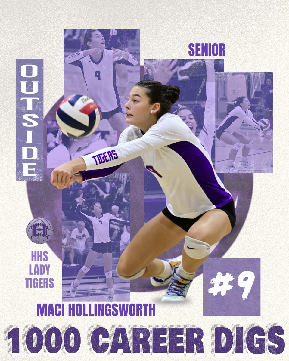 hahnvillesports's tweet photo. Congratulations to senior Maci Hollingsworth on reaching an incredible milestone this weekend at the Newman Invitational — 1,000 CAREER DIGS! 

After recording her 1,000th career kill during her junior season last year, Maci adds another major milestone to her impressive career! https://t.co/c9LiEP48Y3