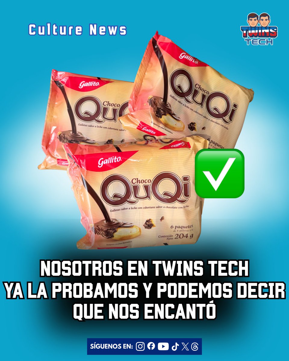 TwinsTech898's tweet photo. 🇨🇷🍫 ¡VOLVIÓ LA CHOCO QUQI! 🤯

Tras 17 años, Gallito y Dos Pinos recuperaron la icónica galleta mediante el secreto “Proyecto Aquiles”.

📅 Regresó el 15 de octubre.
🍪 Distribución nacional gradual.

En Twins Tech ya la probamos: ¡nos encantó! ❤️

¿Sabe igual? 👀

#ChocoQuQi https://t.co/lfGL5w5iqW