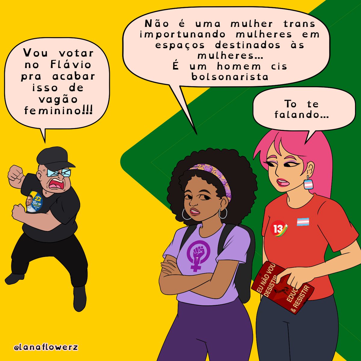lanaflowerz's tweet photo. Diferente das radfems de Twitter, a gente discute problemas que realmente acontecem.

 Não é uma mulher trans que invade seu espaço, é um homem que acha que tem o direito de controlar seu corpo, suas escolhas e sua vida. https://t.co/ckieoqeXHG