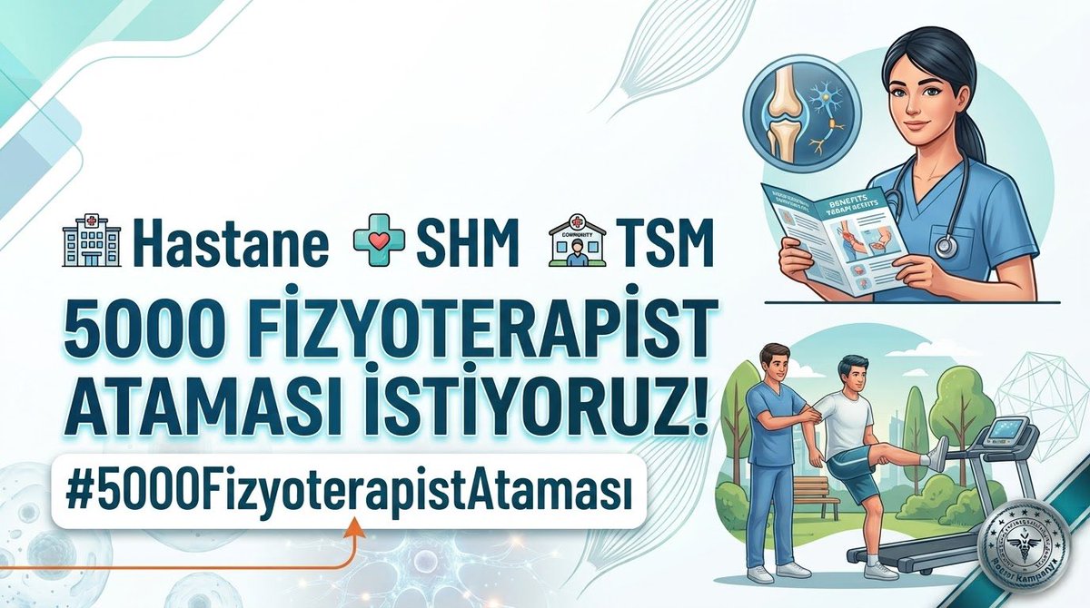 therapyofphysic's tweet photo. @saglikbakanligi @drmemisoglu Fizyoterapi bir lüks değil, temel bir sağlık hakkıdır. Erken müdahale ve doğru rehabilitasyon hayat kurtarır. Sağlık ordumuz fizyoterapistlerle güçlensin! @drmemisoglu @saglikbakanligi @sagliksen 
#5000FizyoterapistAtaması https://t.co/RE1WfXVWJQ