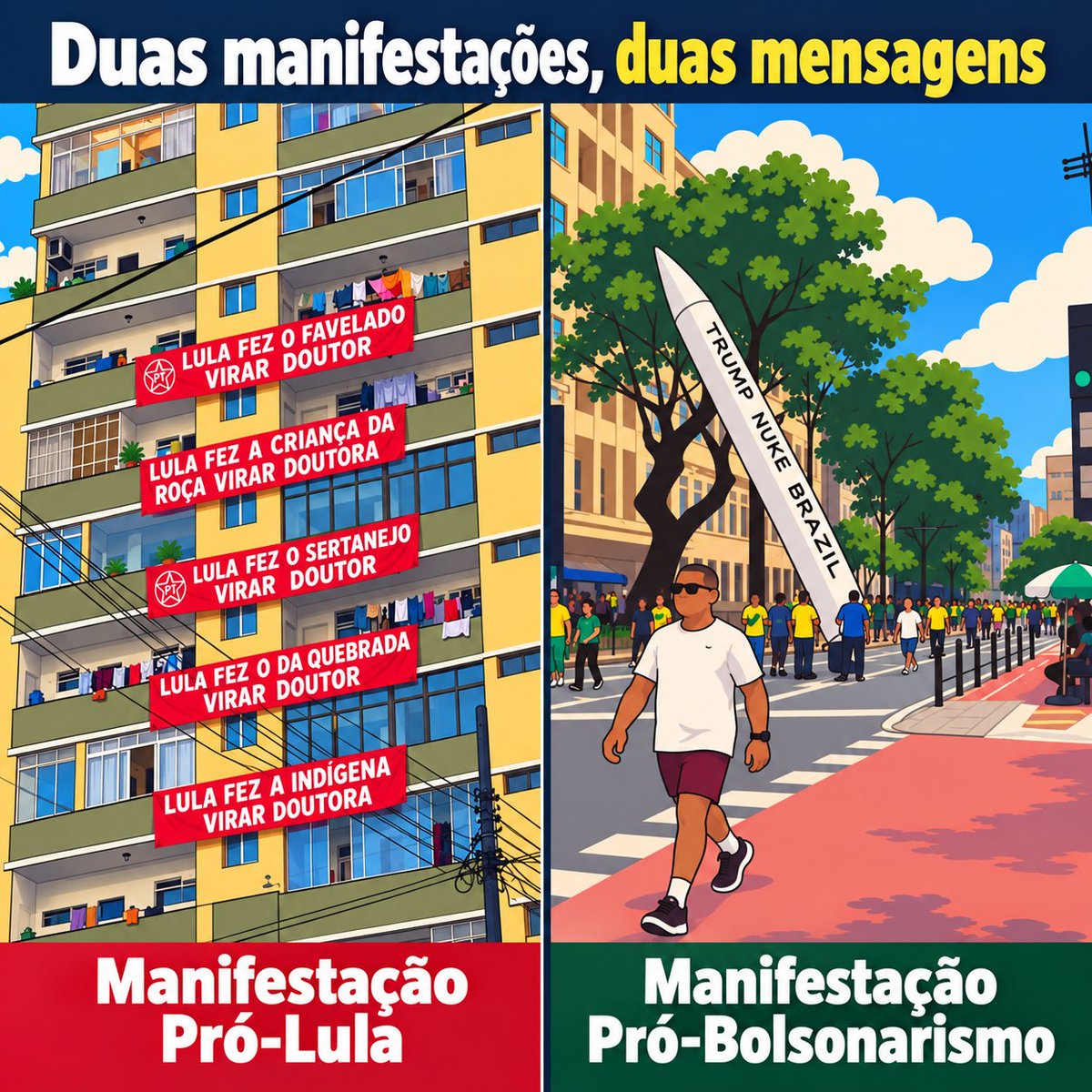 macaquepregue's tweet photo. @GugaNoblat Não tá dificil escolher GALERA! #ExercitodoLulaNaBand https://t.co/8LLJJc031g