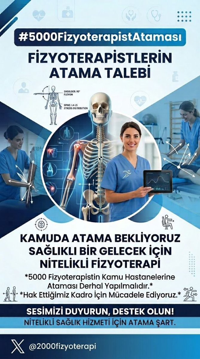ssenaarslann's tweet photo. @saglikbakanligi @drmemisoglu Sağlıklı Türkiye yüzyılında bakanlığımıza yakışan 2024 yılındaki gibi 100 fizyoterapist ataması değil   38.000 de en az 1000 fizyoterapist atamasıdır.Aylarca sıra bekleyen hastalar ve yüksek puanla yıllarca atama bekleyen fizyoterapistler için yüksek atama şart @sagliklicozum https://t.co/wUCDLHdKsi