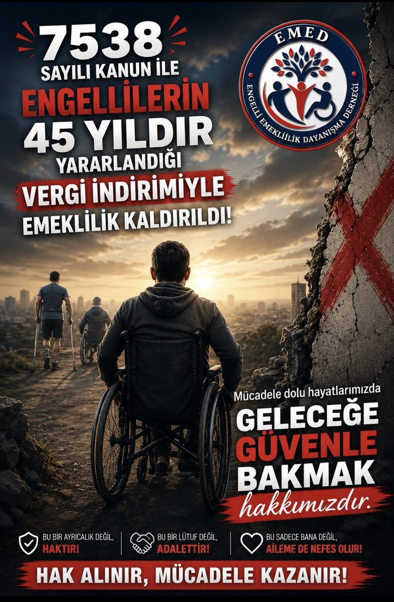 Mutlu3666265's tweet photo. #EngelliEmeklilikGelsin AYM Engelliyi Bekletme Engelli bireylerin emeklilik hakkı için adalet bekliyoruz. Daha ne kadar sessiz kalınacak? Haklarımızın geleceği belirsizlik içinde bırakılamaz 
AYM Engelliyi BEKLETME #EngelliEmeklilikGelsin https://t.co/DjPcETbA9V