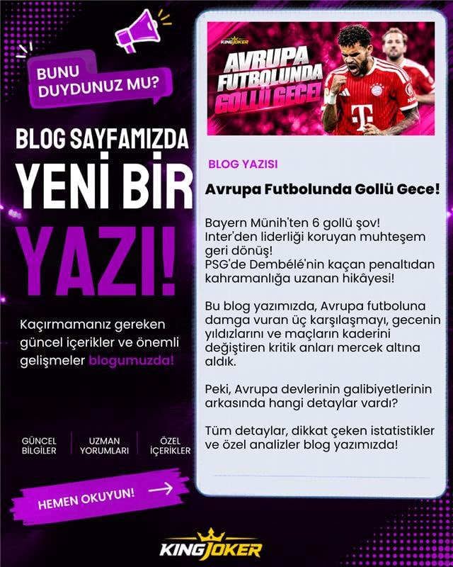 KingJokerResmi's tweet photo. NEFES KESEN GERİ DÖNÜŞLER! 🔥

Bayern Münih'ten 6 gollü gövde gösterisi!

#KINGJOKER BLOG'DA YENİ YAZIMIZ YAYINDA!

-Güncel giriş profilde!
Ebrar Marco Asensio Maltepe https://t.co/iAJlVuHSox