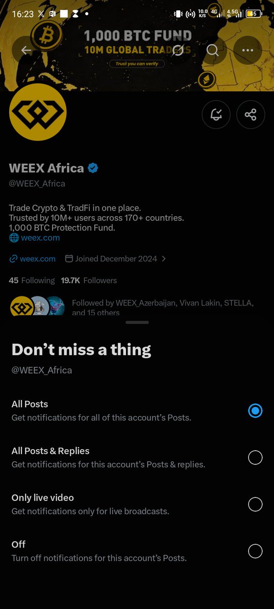 Brunopatrickk's tweet photo. @WEEX_Africa Completed all tasks
Answer: A
Weex UID: 6593977264
@SolSammi @_vety_ @opnavv
#WeexAMA https://t.co/UpI2shenbG