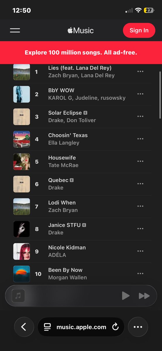 BdawgOVO's tweet photo. @corneil_ri @talkofthecharts @ellalangleymsic Drake got 3 in the top 10 https://t.co/kA5PV2qaK7