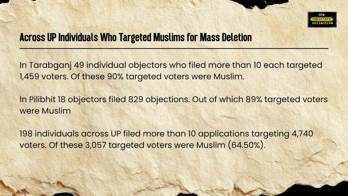 nit_set's tweet photo. But there is the law that says ECI must act against anyone trying to wrongfully delete any one. In this case 200 plus people targetted deletions of Muslim voters.

https://t.co/JRjHXjIvSu https://t.co/8Kwt1mo3ks