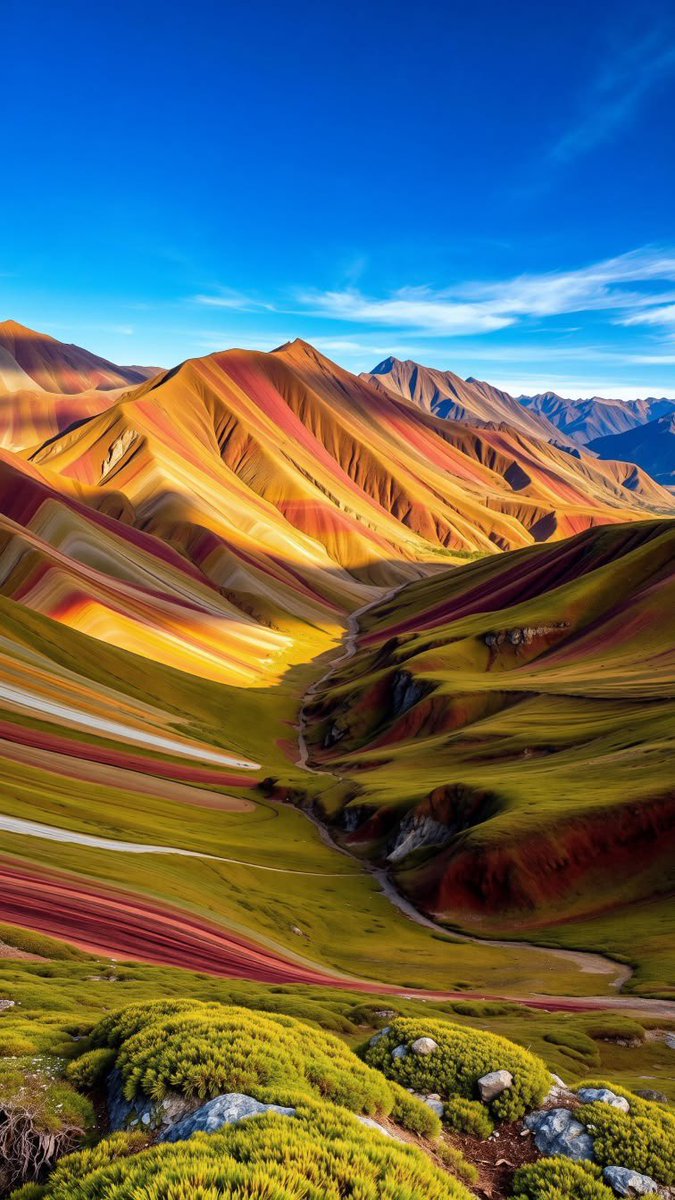 viewsoff's tweet photo. Rainbow Mountain, Peru 🇵🇪 ⛰️ 🌈 https://t.co/DUJcrstZiC