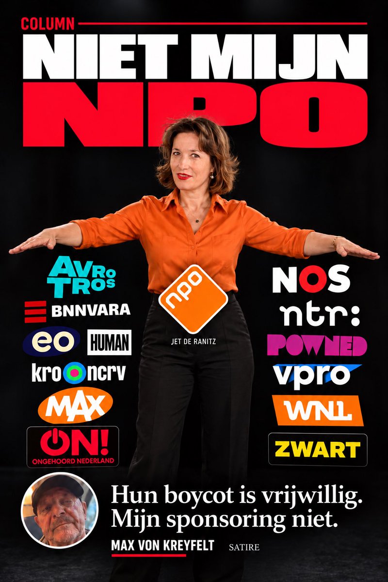 MaxVonKreyfelt's tweet photo. NIET MIJN NPO

Max von Kreyfelt

Vierhonderd medewerkers van de publieke omroepen en de NPO eisen terugtrekking uit het Songfestival vanwege Israëls deelname. Hun brandbrief heet #NietMijnSongfestival. 

Het Hilversumse geweten is ontwaakt. Nu nog de belangstelling voor de eigen hypocrisie.

Graag zou ik deze slagvaardigheid eens in de eigen bedrijfskantine aantreffen. Vierhonderd handtekeningen voor onafhankelijke journalistiek. Voor lastige vragen aan bevriende bestuurders. Voor collega’s die een andere politieke mening hebben en tóch hun volgende opdracht krijgen.

Dat zou pas een gewaagde productie zijn.

Neem corona. Het eigen Ombudsmanonderzoek beschrijft hoe zelfs voorzichtige critici zichzelf aanvankelijk terugfloten. 

Een schitterend onderwerp voor een personeelsopstand. Hoe voorkom je dat een journalist zijn vragen inslikt omdat de omgeving ze ongepast vindt? Wanneer verandert informeren in het begeleiden van overheidsbeleid?

Een persconferentie heeft al een gebarentolk. Een complete publieke omroep om de boodschap nog eens met ernstige gezichten uit te beelden, lijkt mij wat royaal.

Juist in een crisis moet de journalistiek de macht ondervragen. Een avondklok is een politiek besluit, geen natuurverschijnsel waarvoor alleen een weerbericht nodig is.

Daar wil ik dat opstandige geweten horen.

En bij Ongehoord Nederland.

De NPO erkende, verwijzend naar haar evaluatiecommissie, dat ON! de pluriformiteit had vergroot. Die commissie bekritiseerde óók de journalistieke kwaliteit. Inmiddels is de procedure gestart om de erkenning in te trekken. 

Dan verwacht ik van onafhankelijke collega’s vragen over bewijs, gelijke behandeling en proportionaliteit. En over het publiek dat zich door die omroep vertegenwoordigd voelt.

Daarvoor hoef je ON! niet aardig te vinden. Je moet alleen verdragen dat pluriformiteit soms iemand binnenlaat die de hele borrel verpest.

Een omroepbestel is geen verjaardagskring waarin de jarige bepaalt welke oom er nog bij mag.

Ik wil die vierhonderd handtekeningen onder de vrijheid van hun tegenstanders zien. Onder de weigering om politieke afkeer als journalistieke kwaliteitscontrole te vermommen.

Want dáár zit voor mij de hypocrisie: de wereld streng op haar geweten aanspreken en de eigen vanzelfsprekendheden buiten schot laten.

In Hilversum krijgt een overtuiging gemakkelijk promotie tot fatsoen. Vervolgens hoeft niemand meer uit te leggen waarom de afwijkende gast zo weinig wordt gevraagd. Het ligt aan zijn toon. Aan zijn uitstraling. Aan de kwaliteit.

Wonderlijk hoeveel journalistieke bezwaren precies samenvallen met politieke weerzin.

Dus protesteer gerust. Maar probeer voor de afwisseling eens moed waarvoor de eigen omgeving niet onmiddellijk applaudisseert.

Een geweten dat uitsluitend ruzie maakt met mensen die toch al niet op de borrel komen, heeft weinig bescherming nodig.

Wel financiering.

Niet mijn Songfestival, schrijven zij.

Niet mijn NPO, zeg ik.

Hun boycot is vrijwillig. Mijn sponsoring niet.

📌 Heeft u mijn bundel al? https://t.co/y64gXJ5yrY

📌 Steunt u mij ook? https://t.co/V2P6pFuNy1
￼