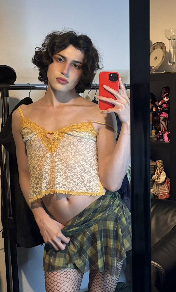 Vesperstellar's tweet photo. I got my first femme outfits! Any tips on what to add next? 
What kind of shoes could work with this? 
#femboy #femboyfashion #femboyoutfit  #ootd https://t.co/Sf1BxPXRBs