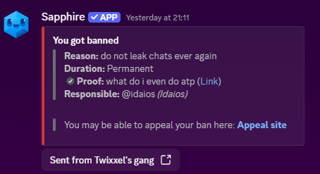 hadeashaw's tweet photo. i stayed long enough in this server as a staff to show this mistreatment. before and after those documents were posted, staff members were not informed properly and were just told to warn and ban whoever adressed the situation. if i find/remember more, i'll speak about it. https://t.co/XXC5GKj1zW