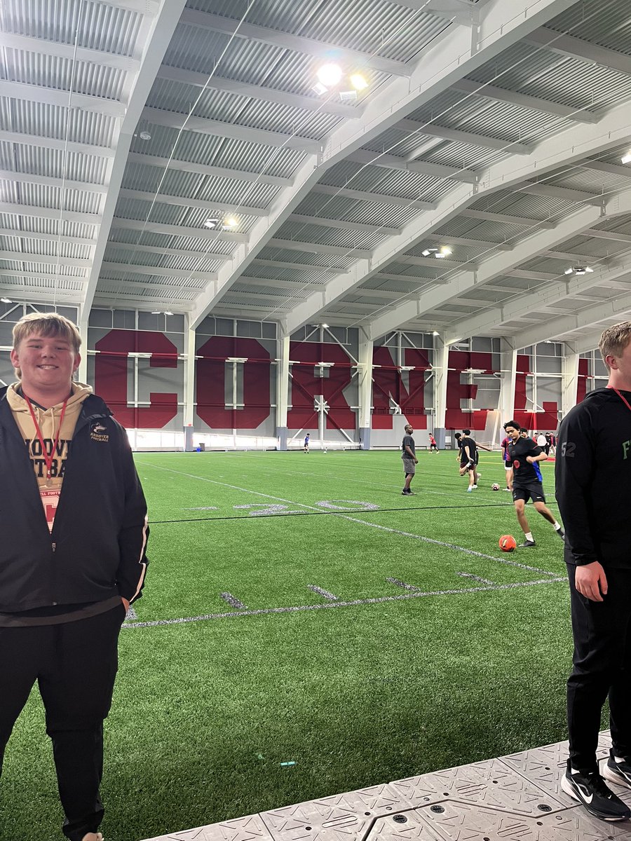 LKetch9's tweet photo. Huge thank you to @BigRed_Football and @Sean_Reeder for having me out for a gameday visit this weekend! It was great to see campus and experience the gameday atmosphere during the upset over Lehigh! Also got to connect with another @AndoverHuskies Alum in Sam Musungu! Can’t wait to continue building this relationship! #YellCornell