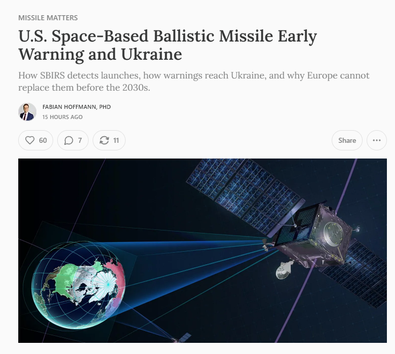KofmanMichael's tweet photo. Good job by @FRHoffmann1 here tackling the issue of U.S. Space-Based Ballistic Missile Early Warning and Ukraine.  https://t.co/zAifNH1v8Y https://t.co/n2cg1hEO7A